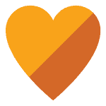 yellow and orange icon graphic of a heart