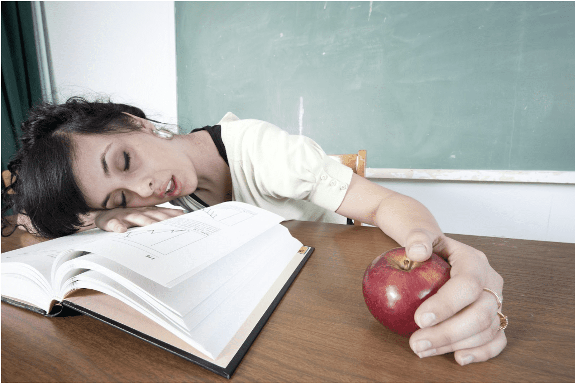 Exhausted, Sleepy Teacher